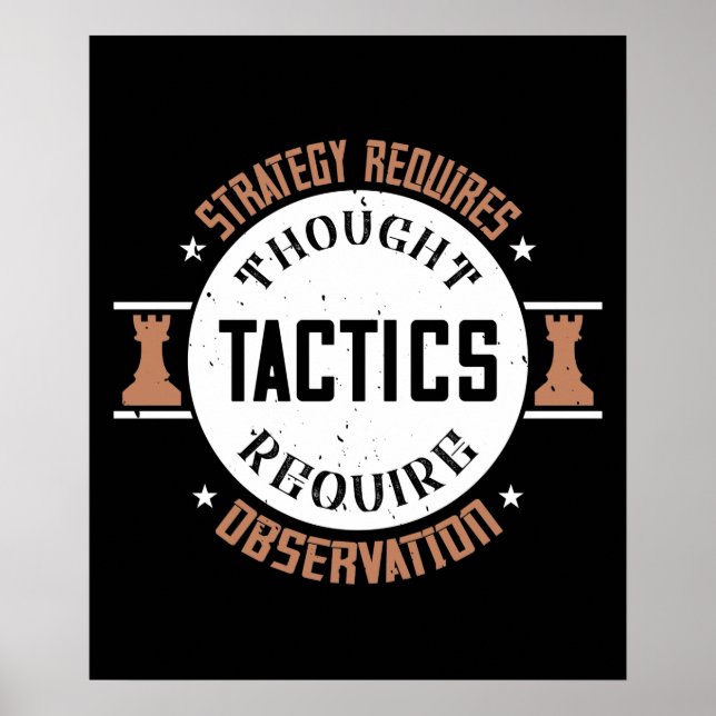 Poster Échecs - La stratégie nécessite une réflexion (Devant)