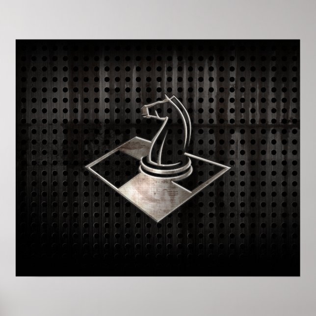 Poster Échecs ; Noir Cool (Devant)