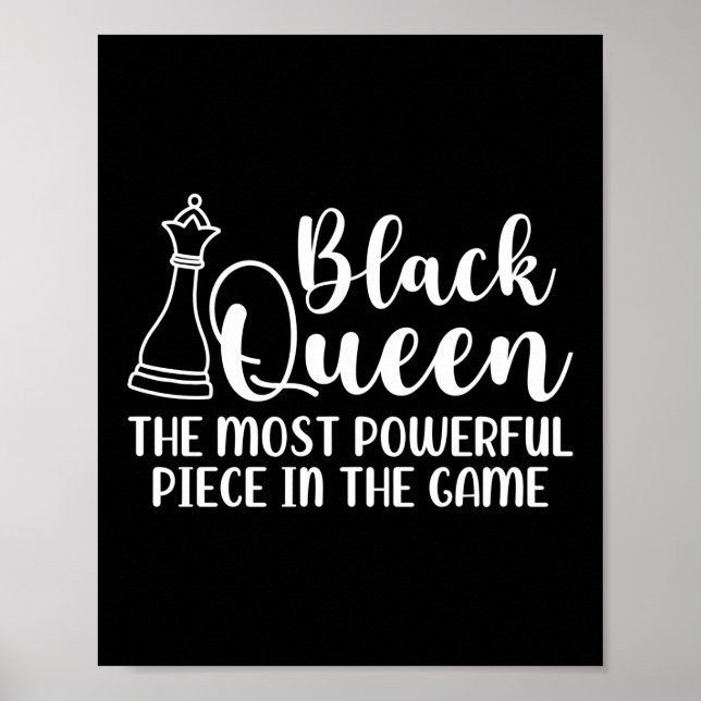 Poster Échecs Reine Noire La Pièce La Plus Puissante Dans (Devant)