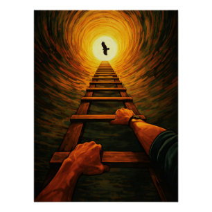 Poster Échelle Ascendante vers la Liberté de l'Aigle Symb