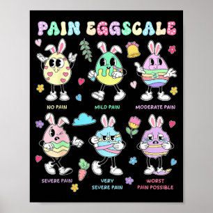 Poster Échelle de douleur jour de Pâques oeufs de lapin m