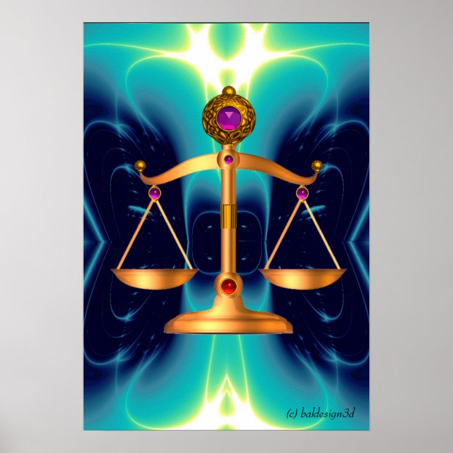 POSTER ÉCHELLES D'OR DE LA LOI AVEC PIERRES GEM, SYMBOLE  (Devant)