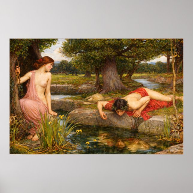 Poster Echo and Narcissus by John William Waterhouse (Devant)