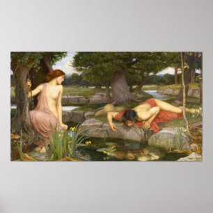 Poster Echo et Narcisse de la peinture pré-Raphaelite