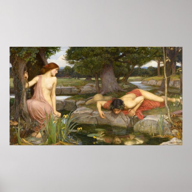 Poster Echo et Narcissus par John William Waterhouse (Devant)