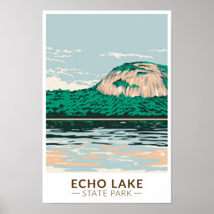 Poster Echo Lake State Park New Hampshire Vintage
