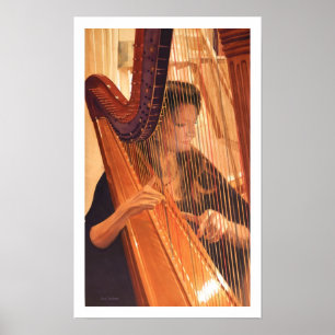 Poster "Echo of Angels" Aquarelle du Joueur de la harpe