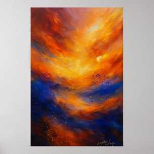 Poster Échos sous la flamme abstraite