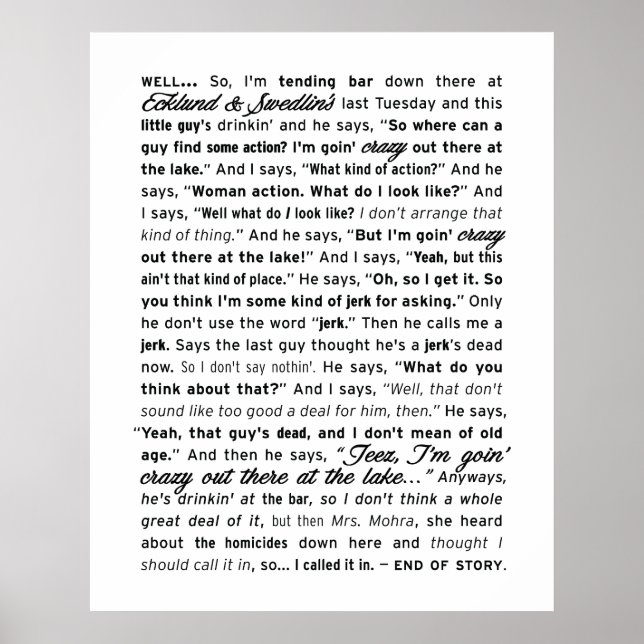 Poster "Ecklund & Swedlin's" (Blanc) (Devant)