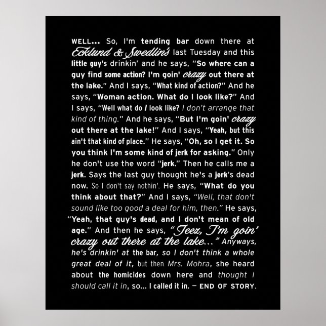 Poster "Ecklund & Swedlin's" (Noir) (Devant)