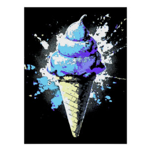 Poster Éclaboussure de glace abstraite en détresse