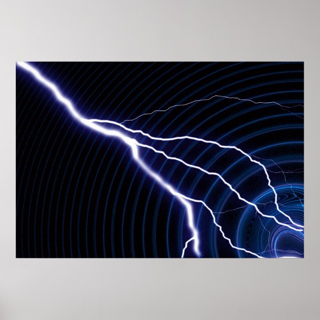 Poster Éclair bleu (Devant)