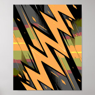 Poster Éclair dynamique sur Arrière - plan foncé