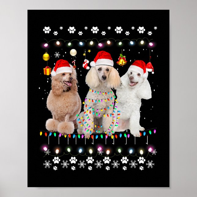 Poster Éclairage de Noël Correspondant Chien de canne moc (Devant)