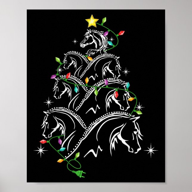 Poster Éclairage de Noël du cheval, Uni-adultes_ki (Devant)