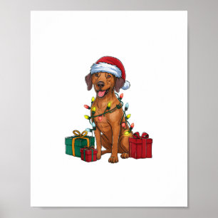 Poster Éclairage de Noël Père Noël Rhodesian Ridgeback Ch