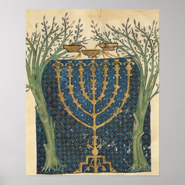 Poster Éclairage d'une menorah, de (Devant)