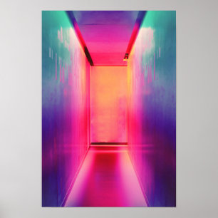 Poster Éclairage néon Photographie rose chaud Couleurs vi