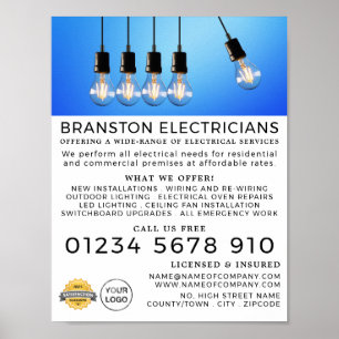 Poster Éclairage, Publicité Electricielle