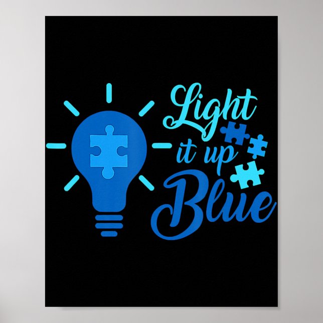 Poster Éclairer la Sensibilisation sur l'autisme bleue Ru (Devant)