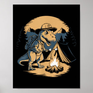 Poster Éclaireurs dinosaures Camping pour enfants garçons