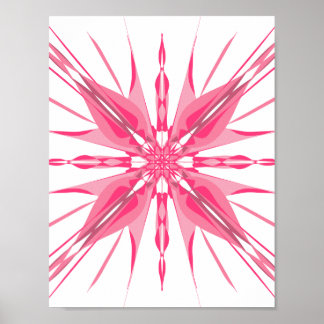 Poster Éclatante Art Abstrait en Rose et Magenta en Forme