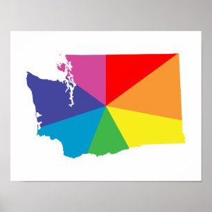 Poster éclatement de la couleur de washington
