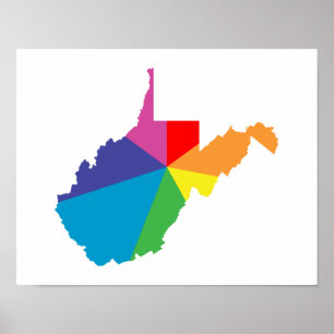 Poster éclatement de la couleur virginie ouest