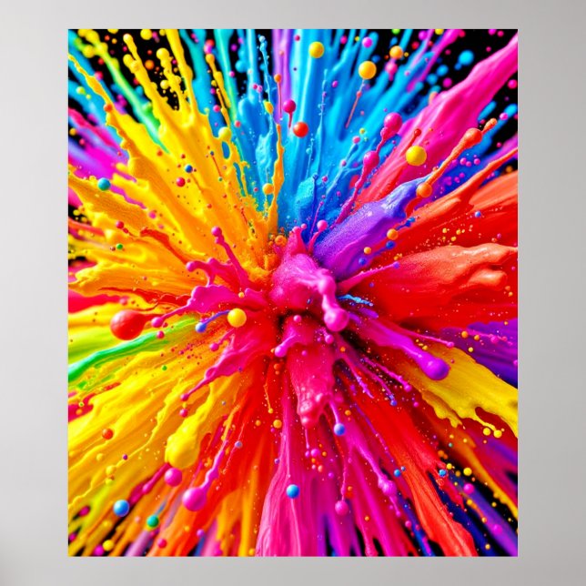 Poster Éclatement de peinture dynamique (Devant)