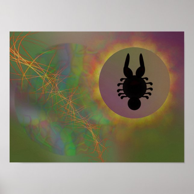 Poster Éclipse extraterrestre abstraite  (Devant)