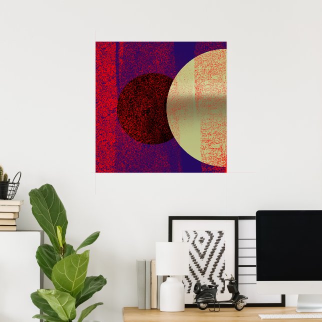 Poster Éclipse lunaire - abstrait (Bureau à domicile)