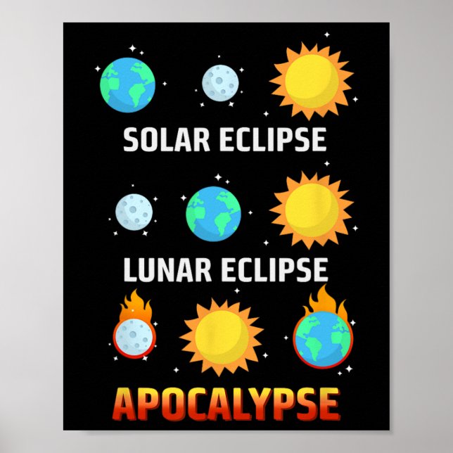Poster Eclipse Lunaire Eclipse Apocalypse Funny Eclipse (Devant)