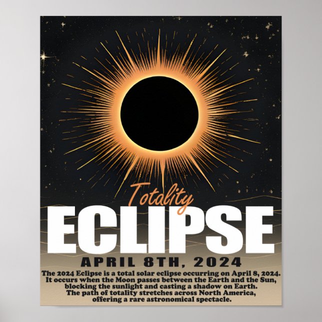 Poster Éclipse solaire 2024 (Devant)