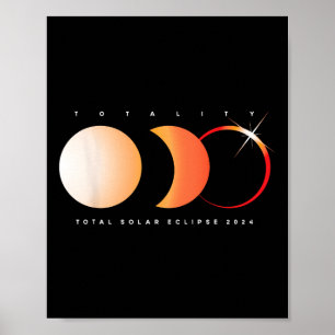 Poster Eclipse solaire 2024 Astronomie totale Eclipse Sun