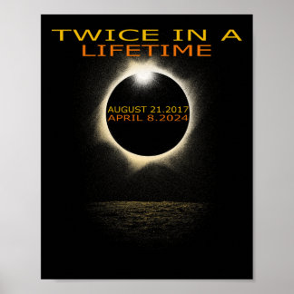 Poster Éclipse Solaire 2024 Deux Fois Dans Éclipse Solair