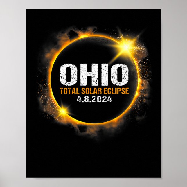 Poster Éclipse solaire 2024 Éclipse solaire totale 8 avri (Devant)