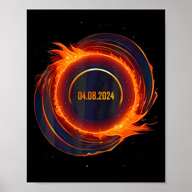 Poster Éclipse solaire 2024 Total Éclipse solaire (Devant)