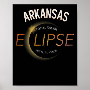 Poster Éclipse solaire 2024 Total Éclipse solaire État Ar