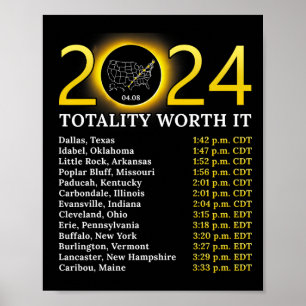 Poster Eclipse Solaire 2024 Totalité Drôle Vaut Il Total