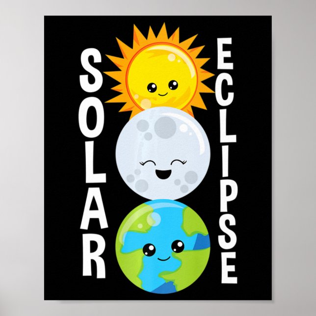 Poster Éclipse Solaire Pour Adultes Jeunes Et Enfants (Devant)