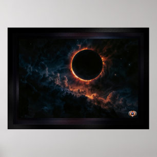 Poster Éclipse solaire qui inspire Awe AI Art de Xzendor7
