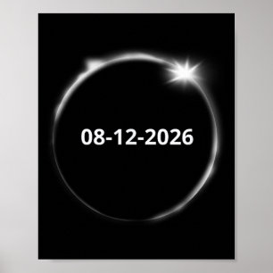 Poster Éclipse solaire totale 12 août 2026