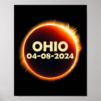 Poster Éclipse solaire totale 2024 Ohio