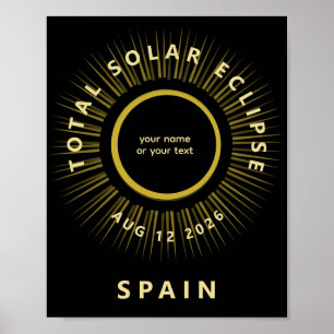 Poster Éclipse solaire totale août 2026 ajoutez votre tex