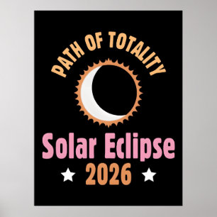 Poster Éclipse solaire totale de 2026 zone de totalité