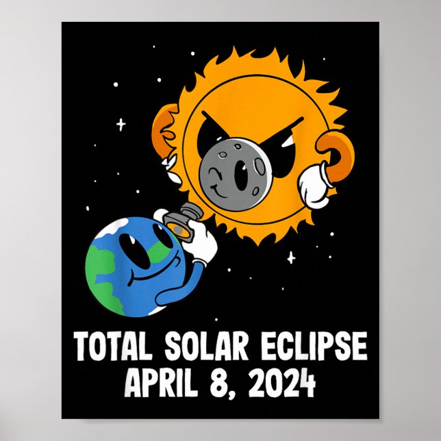 Poster Éclipse solaire totale drôle Jeunesse Amérique (Devant)