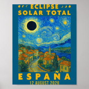 Poster Éclipse solaire totale Espagne 2026
