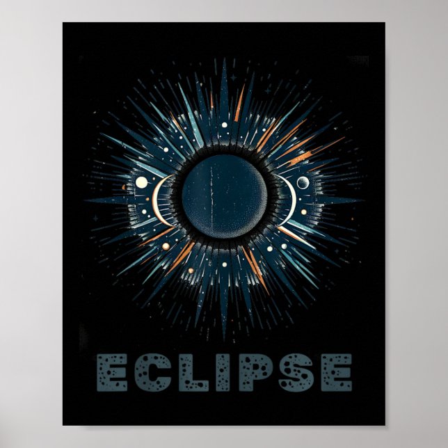 Poster Éclipse solaire Vintage officielle (Devant)