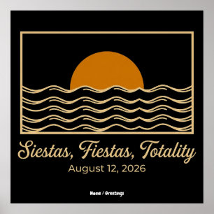 Poster Éclipse totale de soleil Espagne 2026 Siestas Fies