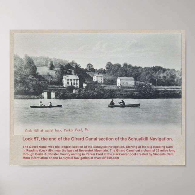 Poster Écluse du canal Schuylkill 57 Parker Ford PA (Devant)